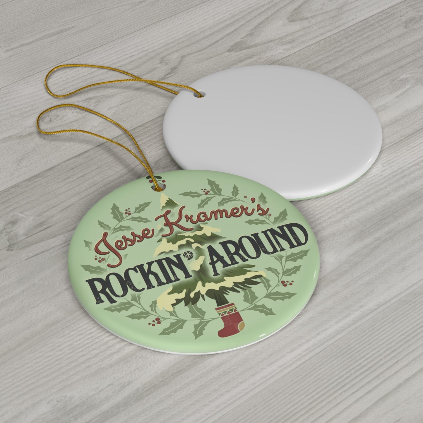 Rockin' Around Ceramic Ornament