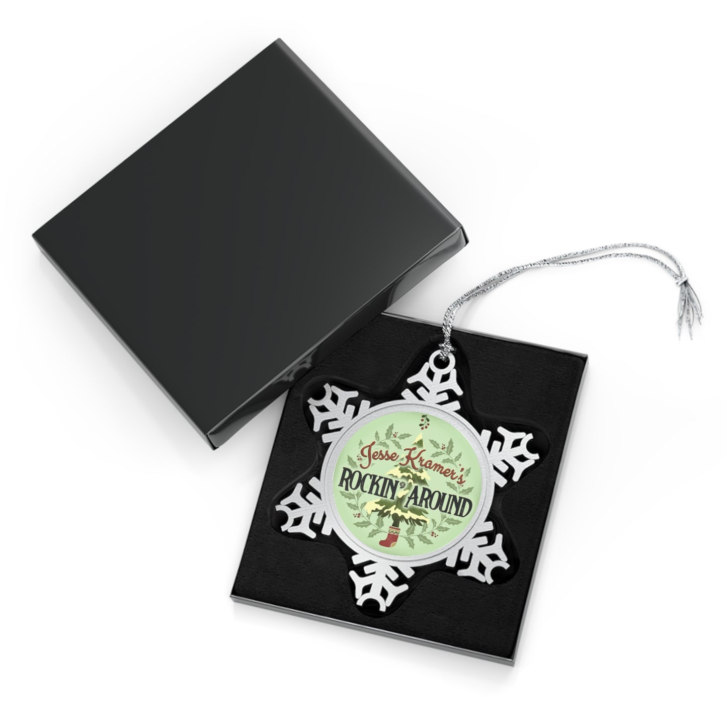 Rockin' Around Pewter Snowflake Ornament