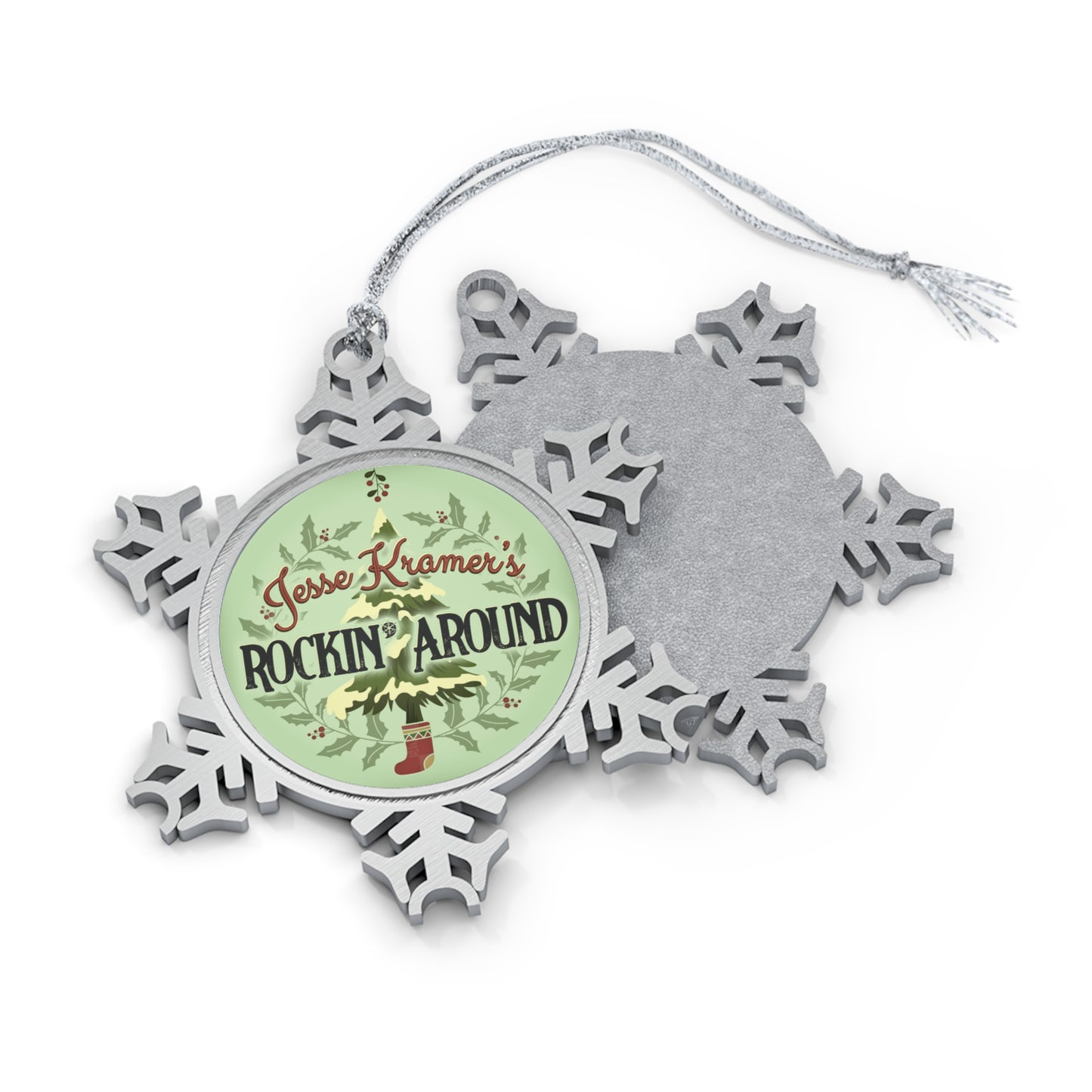 Rockin' Around Pewter Snowflake Ornament